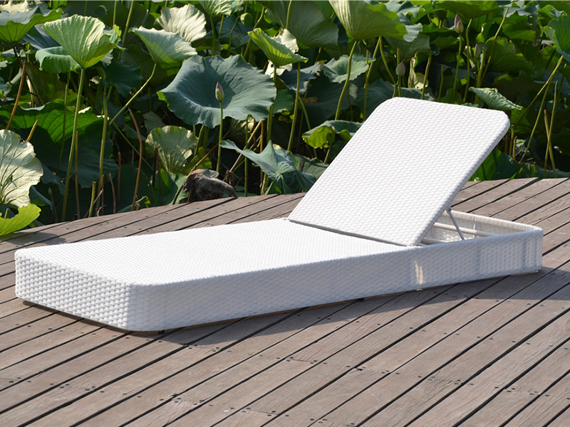 Lounge White Rattan, venkovní relaxační sluneční středisko, hliníkový rám ratan denní yq-rb-432