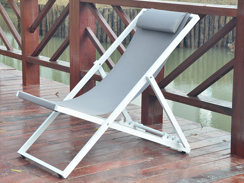 Beach Chaise Lounge Adult Beach Chair, Hliníková skládací relaxační křeslo, venkovní volnočasová židle YQ-TB-4031