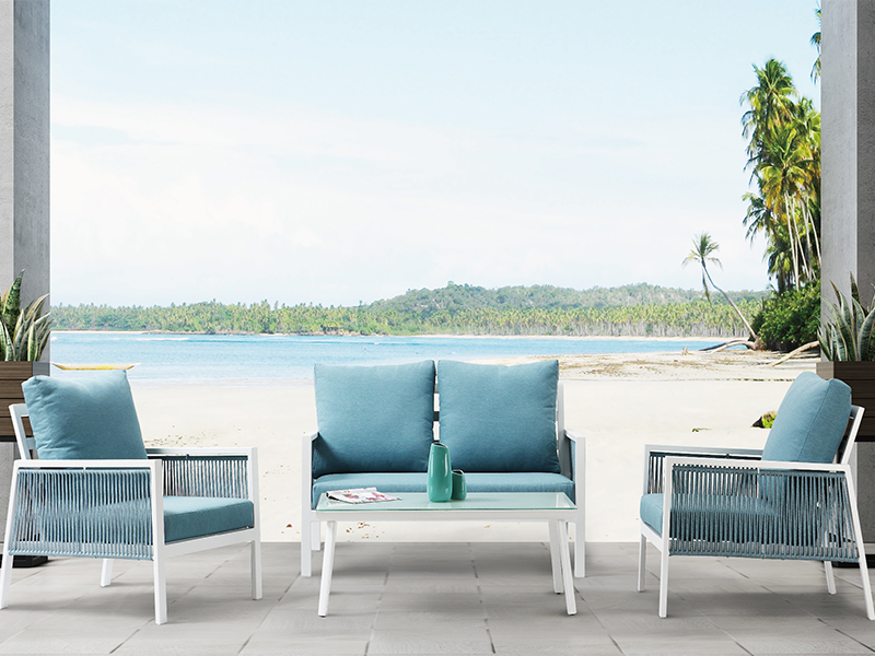 Hliníkový luxusní volný design zahradního terasy Set Hotel Outdoor Woven Lane Pohovka YQC-2710