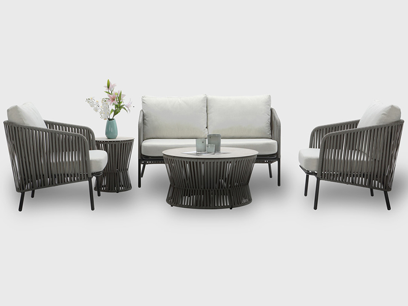 Moderní design klasický venkovní nábytek 5ks zahradní lano tkané pohovky yqc-2796