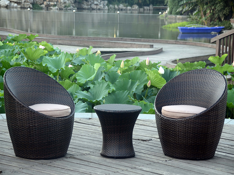 Balkonová pohovka 3PCS, terasová položka Rattan Set YQR-091