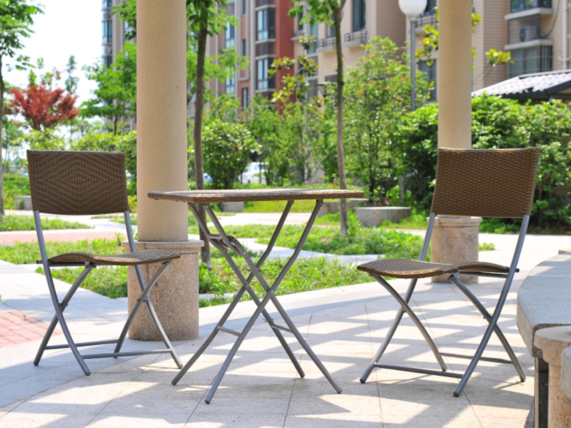 Skládací židle venkovního ratanu, 3ks Foldin Patio Furniture Yqr-138