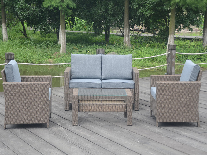 Rattanová pohovka, snow Down Rattan Set Set, hliníkový rámový ratanový nábytek, yqr-407a