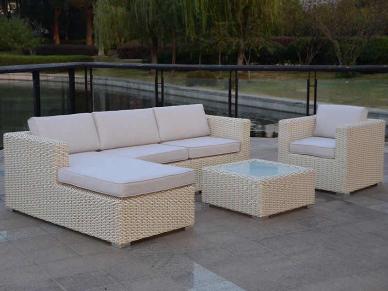 Outdoor Rattan Sofa Set, hliníkový rám ratanového pohovkového salonku, YQR-410A